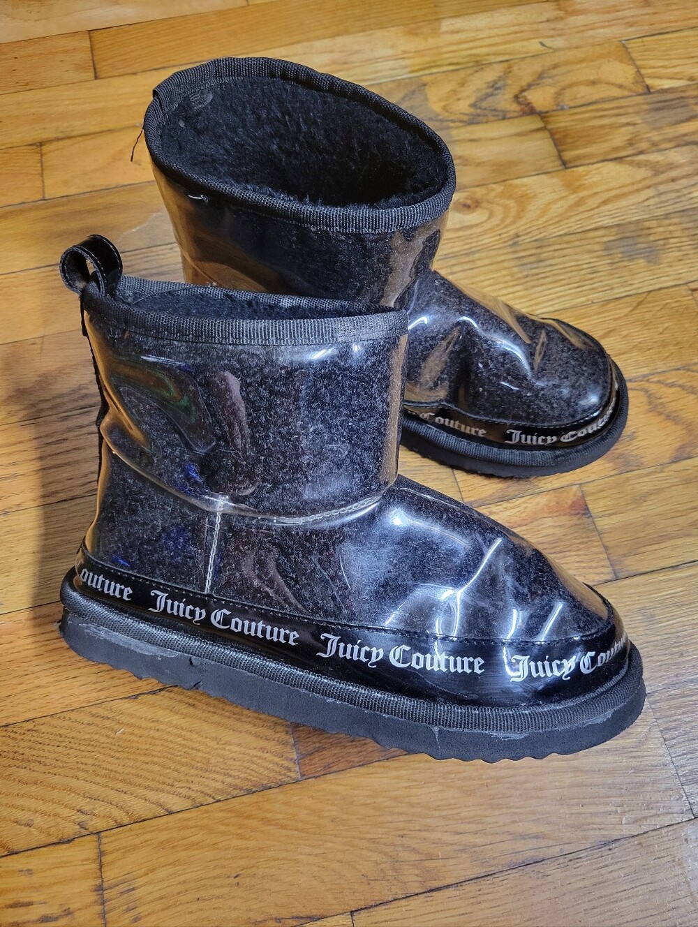 Juicy Couture Black And Clear Boots